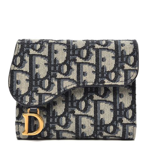 christian dior oblique saddle wallet